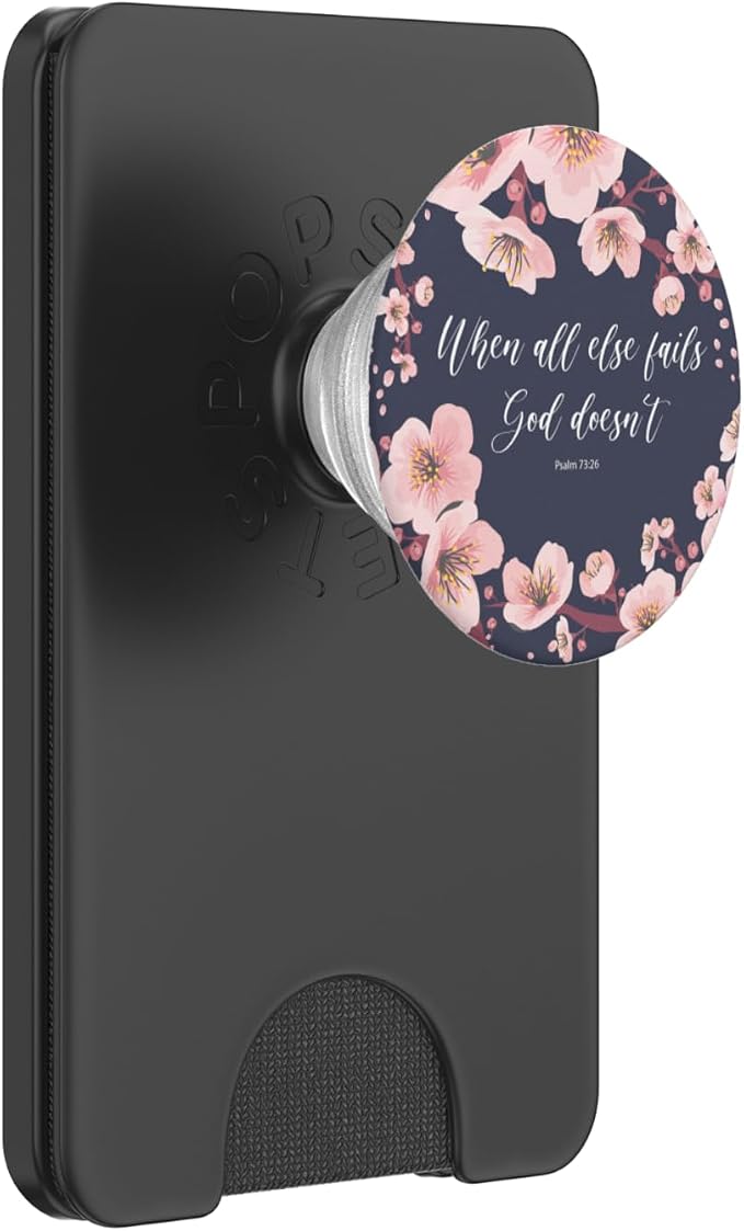 Psalm 73 26 Christian Bible Verse Pink Blue Inspirational PopSockets Adhesive PopGrip