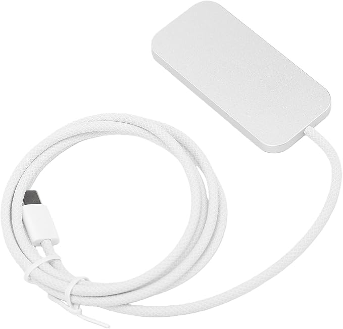 ciciglow 35W Fast Wireless Charging Pad for Pro 13 Inch Magnetic Adapter Slim and Portable for OntheGo Users Aluminum Alloy Silver (1m)