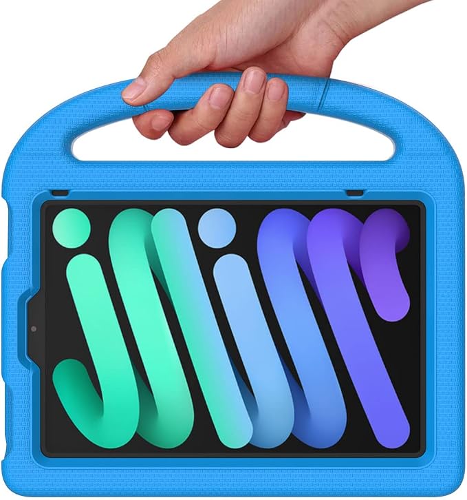 SUPLIK Kids Case for iPad mini 7 (A17 Pro) 2024 &amp iPad mini 6 2021 8.3-inch iPad mini 6th/7th Generation Case with Screen Protector Durable Shockproof Kids Cover with Handle Stand Black