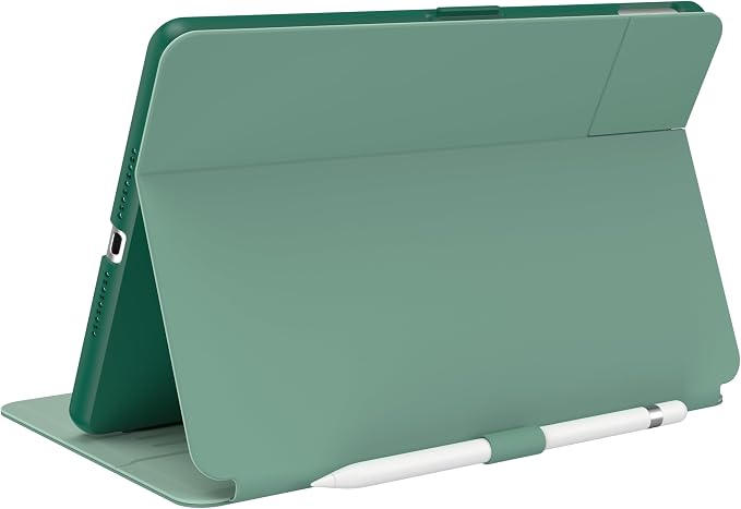 Speck Balance Folio Case for iPad 10.2 Inch (2019-2021) - Drop &amp Camera Protection Slim Multi Range Stand Apple Pencil Holder - Arcadia Navy/Moody Grey