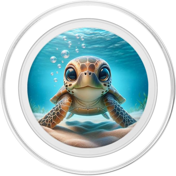Adorable Cute Kawaii Sea Turtles in The Ocean PopSockets PopGrip for MagSafe