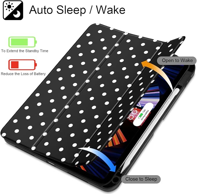 Tuiklol Case for iPad Air 11 Inch M4 2026 / Air 11 Inch M3 2025 / Air 11 Inch M2 2024 / iPad Air 10.9 Inch 2022 2020 Buit in Pencil Holder with Shockproof Cover Clear Transparent Back Black Flower