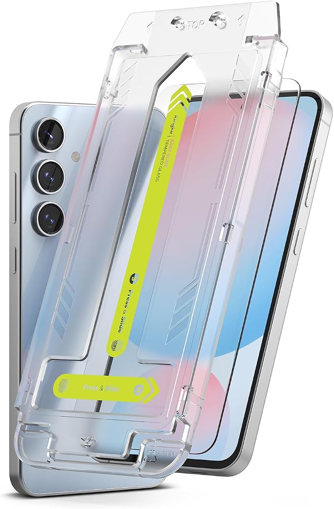 Ringke for Samsung Galaxy A35 5G Screen Protector [Easy Slide 2 Pack] | Easy Installation with Alignment Tool Case Friendly Premium 9H Hardness Tempered Glass