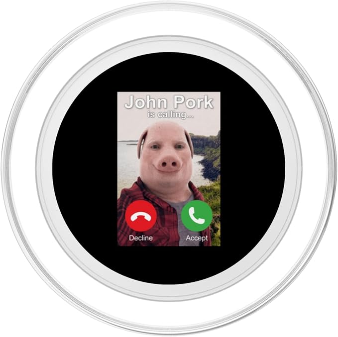 John Pork is Calling Funny Unhinged Brainrot Cursed Meme PopSockets Adhesive PopGrip