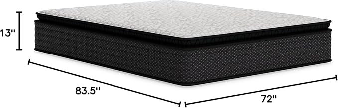 Signature Design by Ashley Limited Edition Pillow Top 13 " Pillow Top Hybrid Mattress with Gel Memory Foam and Edge Support for Cool Sleep and Pressure Relief, California King, Fiberglass Free