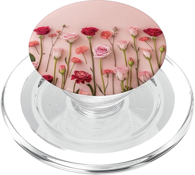 Pink Rose Floral Garden PopSockets PopGrip for MagSafe