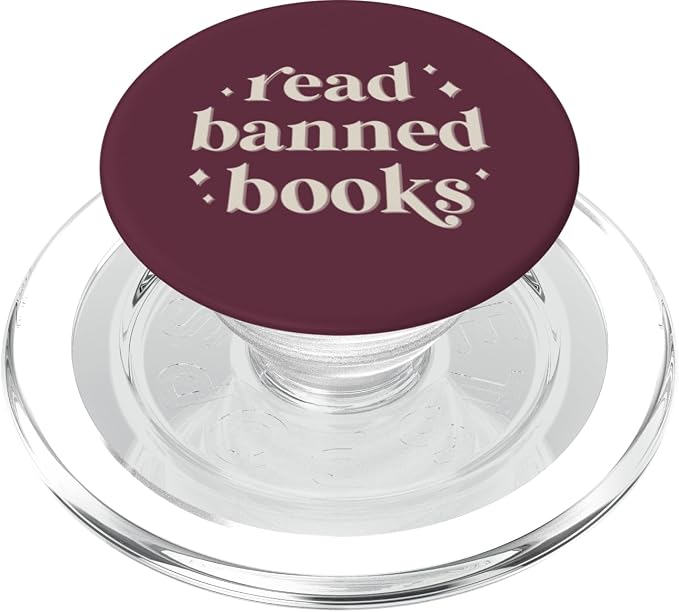 Read Banned Books - Vintage Retro Lettering (Burgundy) PopSockets MagSafe PopGrip for iPhone