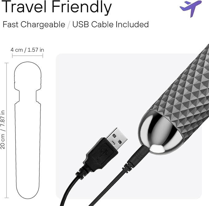 Handheld Cordless Personal Wand Massager – Waterproof, USB Rechargeable, 20 Vibration Patterns, 8 Speeds, Memory Feature, Skin-Soft Silicone for Ultimate Relaxation Tool