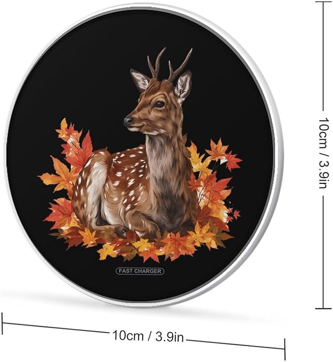 Fawn-Deer Maple Leaf Wireless Charger Portable Charging Pad | LightweightAll Smartphone