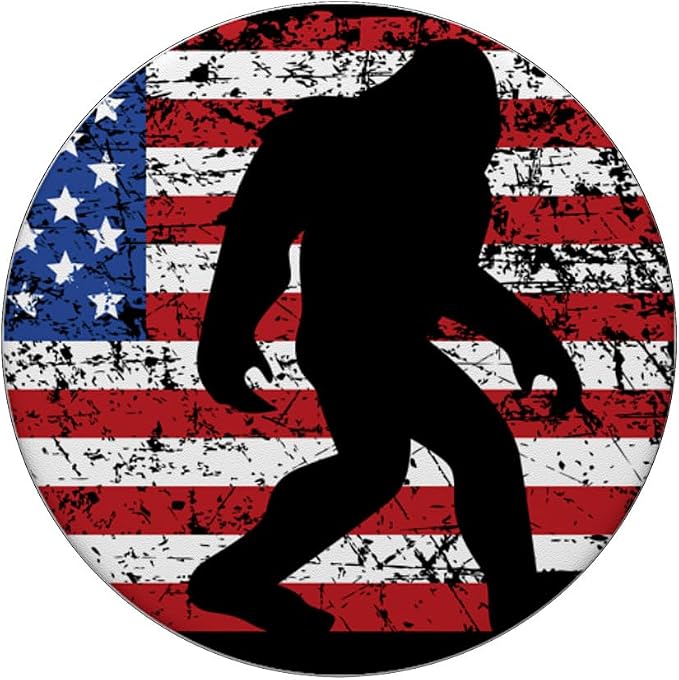 American Flag Bigfoot Black PopSockets Stand for Smartphones and Tablets PopSockets Adhesive PopGrip