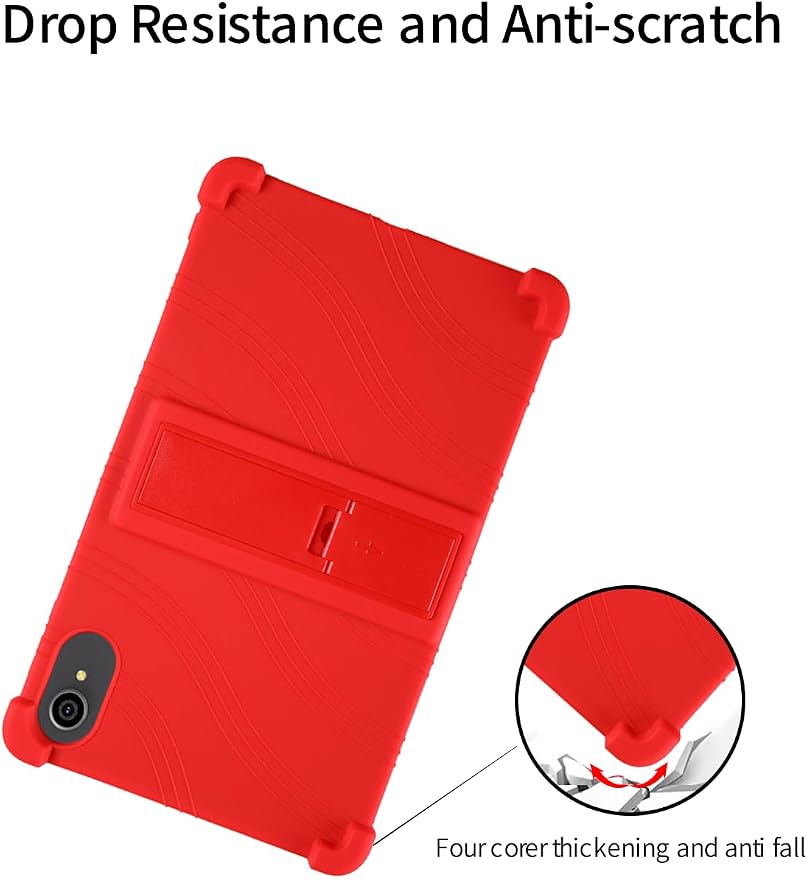 for ApoloSign EP103A 10.1 Tablet CaseBOVUGAC Soft Silicone Case Adjustable Stand Shockproof Kids Friendly (Black)