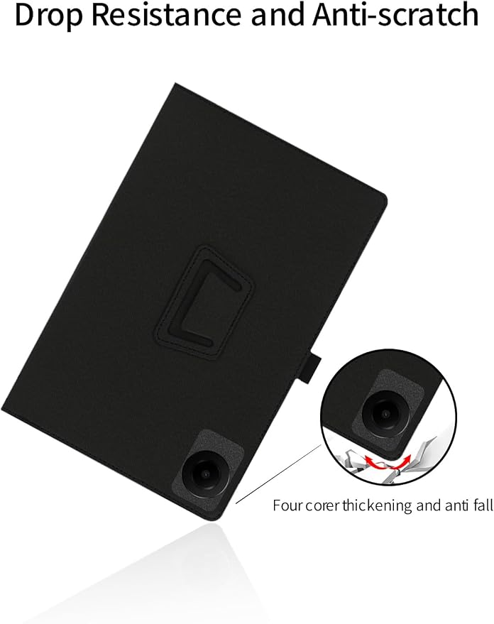 Case for TCL TAB 8 Gen 2 8.7 inchFolding Stand ProtectiveBOVUGAC Case Cover with Pencil HolderWrist StrapFull ProtectionPremium PUScratch Resistant(Black)