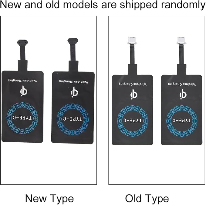 Type C Wireless Charger Adapter 2PCS Portable Charging Receiver for Type C Mobile Phone