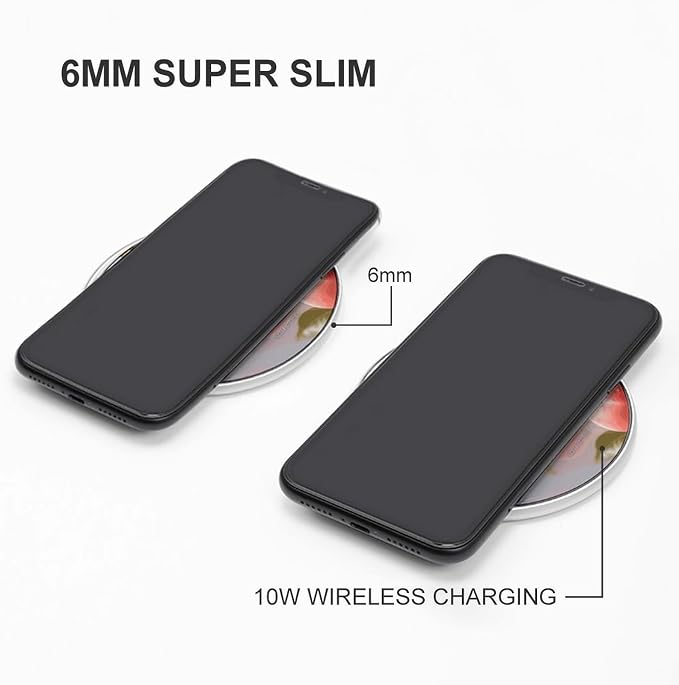 Pink Peach Wireless Charger 10W Fast Charging Pad Anti-Slip Qi Certified Wireless Charging Pad Charging Station Portable Phone Charger for All Wireless Charging Smartphone