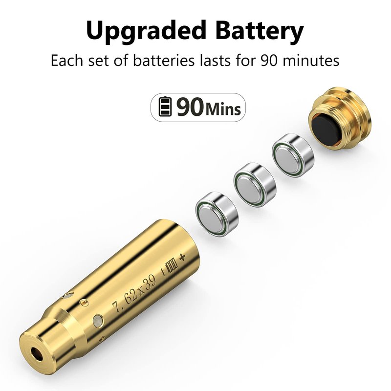 MidTen 7.62x39mm Bore Sight Red Dot Boresighters with Three Batteries