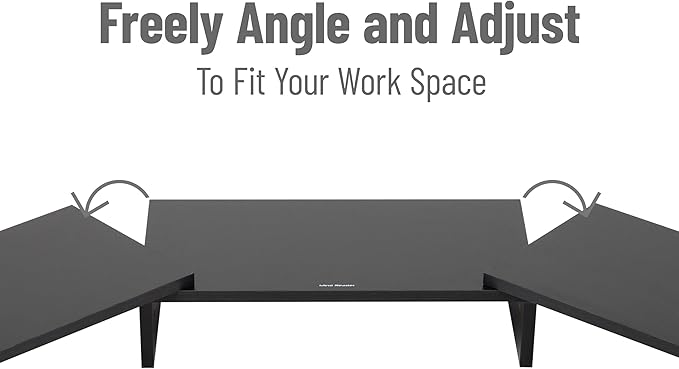Mind Reader Dual Monitor Stand, Desktop Organizer, Laptop Riser, Office, MDF, 51.25"L x 9.25"W x 4.75"H, Black