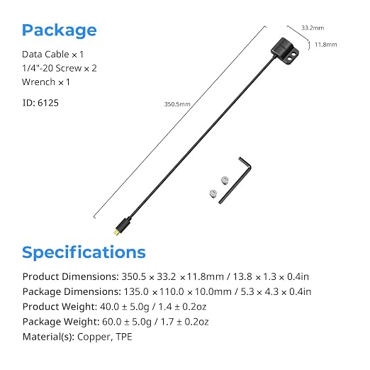 SMALLRIG USB-C Male to Female Data Cable (7.9 inch) 240W Fast Charging / 20Gbps Data Transfer for Camera Cages &amp L-Shaped Plates USB 3.2 Gen 2x2-5078
