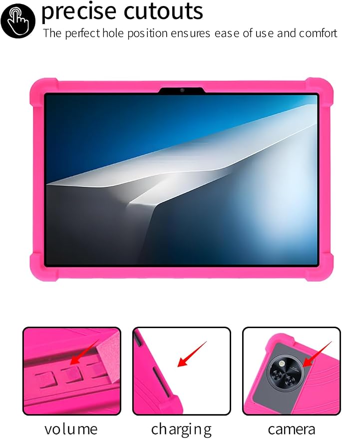 for DOOGEE Tab A9 pro+ Tablet 10.92 inch Tablet CaseBOVUGAC Soft Silicone Adjustable Stand Shockproof Kids Friendly for DOOGEE Tab A9 pro Plus 10.92 Tablet(Black)
