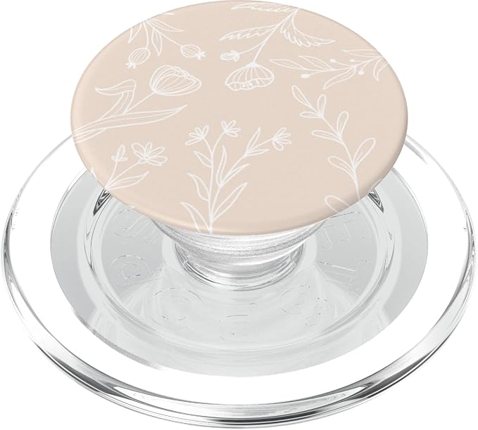 Vanilla/Cream/Beige Boho Leaves Leaf Flowers Flower PopSockets Adhesive PopGrip