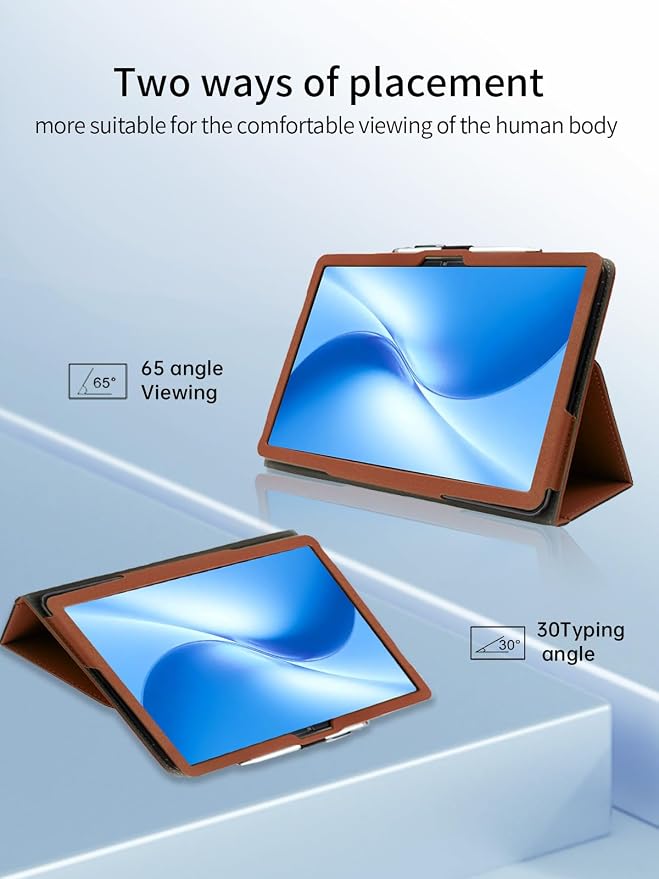 Case for DOOGEE U12 Tablet 12 inch Android 16 TabletsUYRUREL Leather Slim Folding Stand Cover with Hand Strap Magnet for Men Women Full ProtectionBlack.