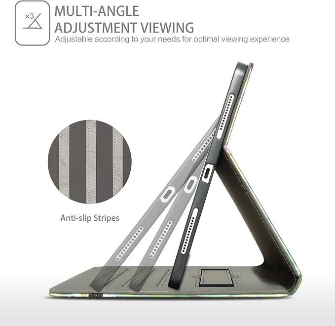 for iPad Air 13 inch Case (M4/M3/M2) iPad Pro 12.9 inch Case Hummingbird | Premium Leather Business Folio Case with Pencil Holder Multi-Angle View Adjustable Stand Pocket/Hand Strap/Auto Wake Sleep