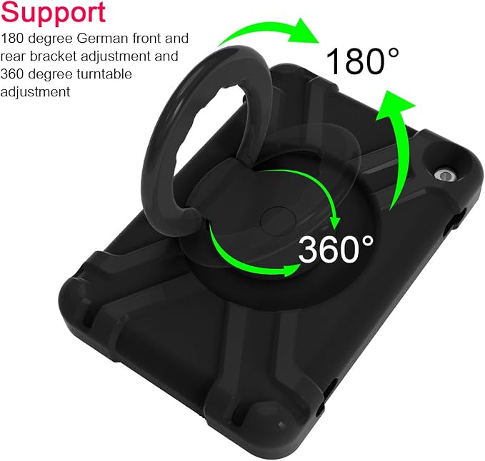 AKABEILA Compatible with Amazon Fire HD 8 2020/2022 Tablet Case，Rugged Kids Case with Stand Lightweight Shockproof Kids Friendly Tablet Cover Black