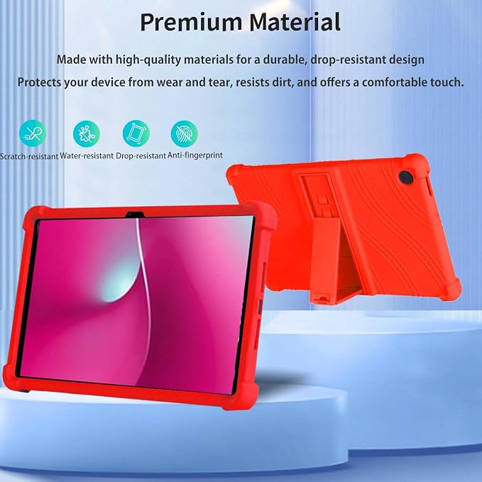 Case for T-Mobile Revvl Tab 2 10.1-InchCompatible with T-Mobile Revvl Tab 2 Android Tablet–Soft Silicone Protective Cover with Kickstand Shockproof Drop-Resistant Business-Style Stand(Black)