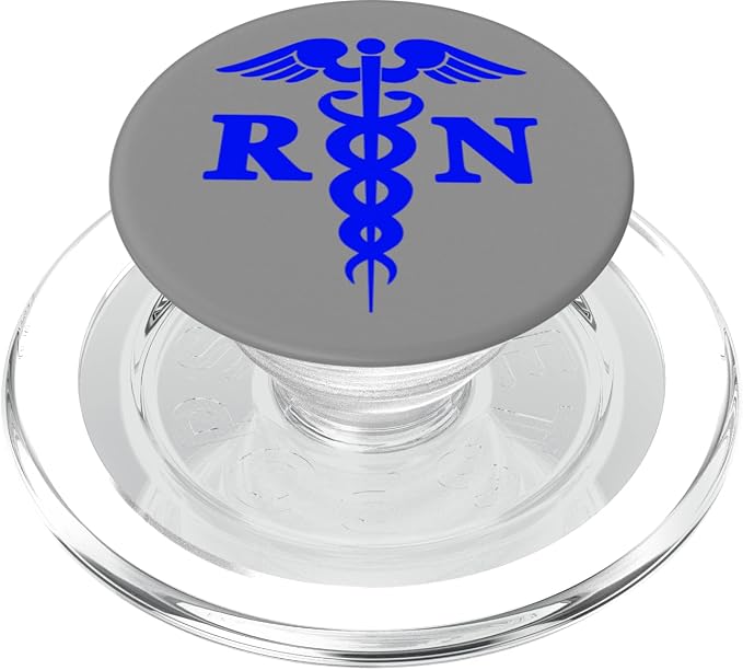 Blue RN Caduceus Registered Nurse Medical Symbol Logo Print PopSockets PopWallet for MagSafe