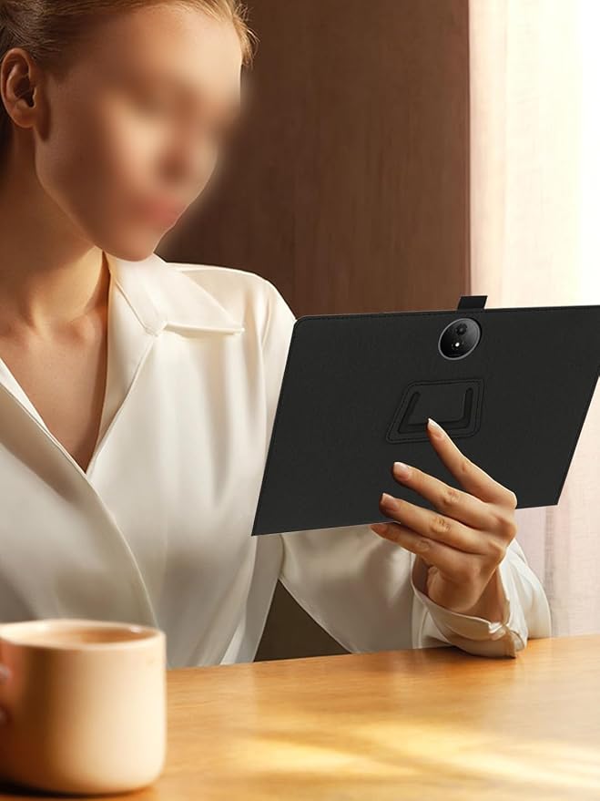 11.5 Case for TCL NXTPAPER 11 Plus Android Tablet (Model 9469X) (Black) | PU Leather Folding Cover with Pen Holder and Wrist Strap Business Travel Portable