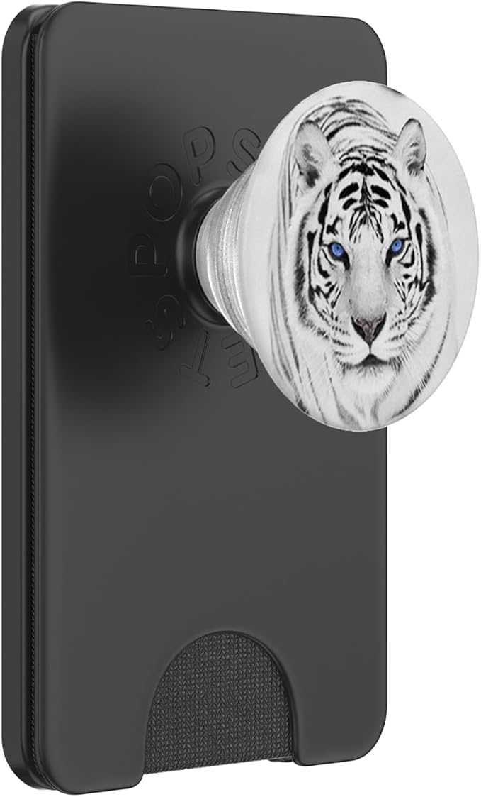 White Tiger Blue Eyes Cute Big Wild Cat Animal Gift Idea PopSockets Adhesive PopGrip