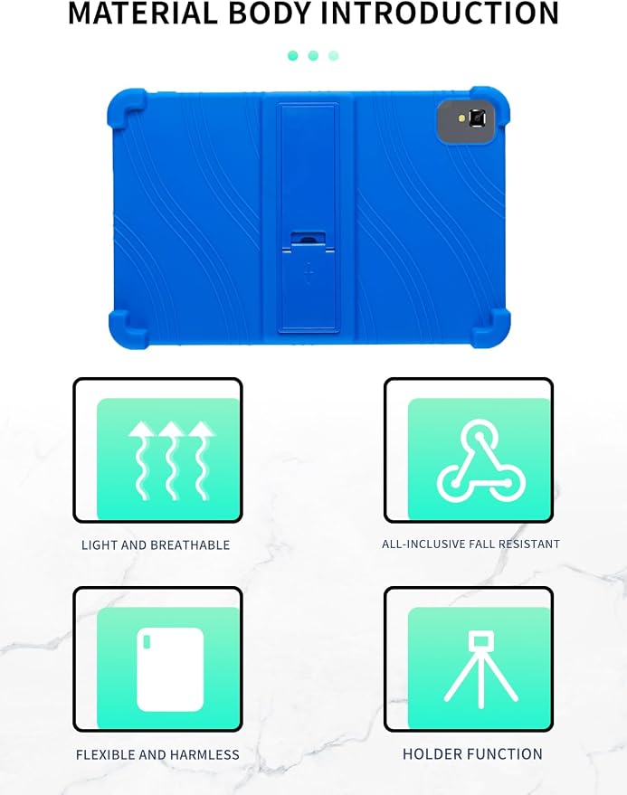 Case for YLEEBG TAB10 10 inch Android 14 TabletsWUNIAK Hollow Back DesignHeat Dissipation Shockproof Lightweight Adjustable Kickstand Silicone Shell&ampKids Friendly Soft CaseBlack
