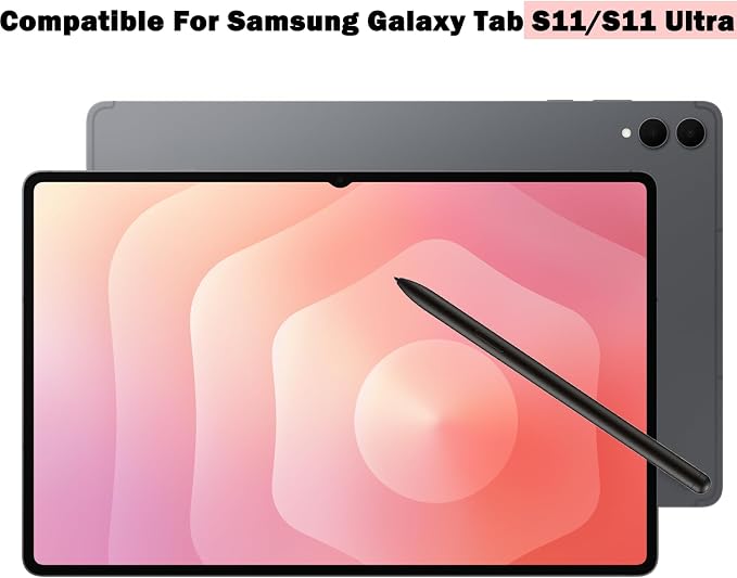 Galaxy Tab S11 Ultra S Pen Replacement for Samsung Galaxy Tab S11 Stylus Pen Replacement withoutBluetooth for Samsung Galaxy Tab S11 Pen+Free 5 Tips+1 Tweezer (Black)