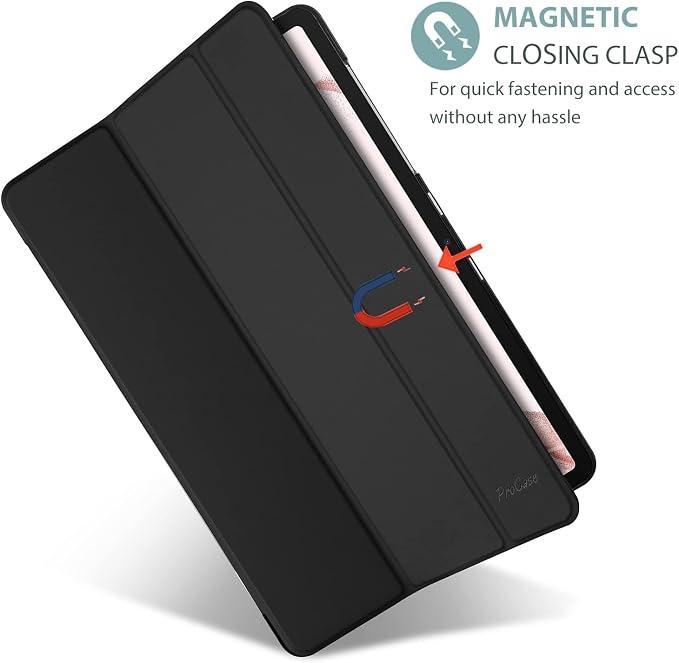 ProCase Slim Case for Galaxy Tab S8 / Tab S7 11 inch SM-X700 X706 T870 T875 T878 Lightweight Stand Case Shell Cover for 11 Galaxy Tab S8 2022 / Galaxy Tab S7 2020 -Black