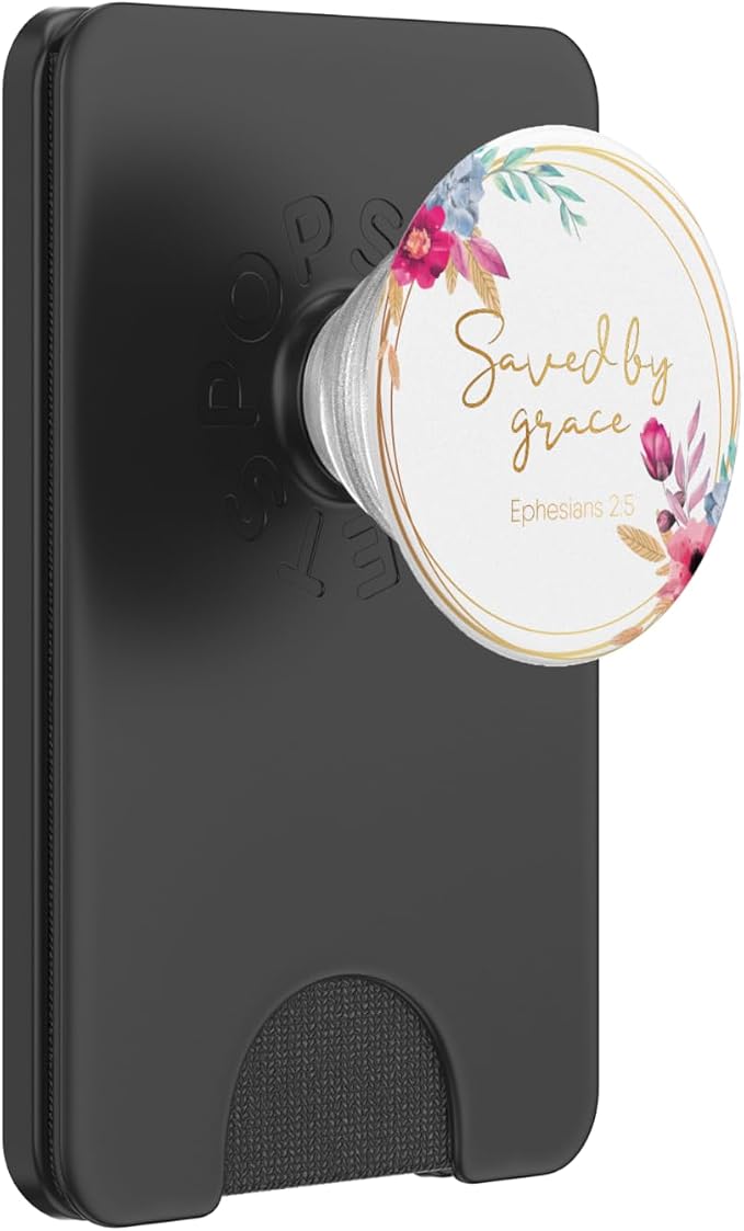 Saved by Grace Ephesians 2:5 Christina Bible Verse Gold PopSockets Adhesive PopGrip