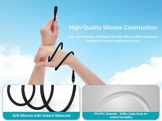 Monoprice USB4 Gen 2 Silicone Cable 6ft Black