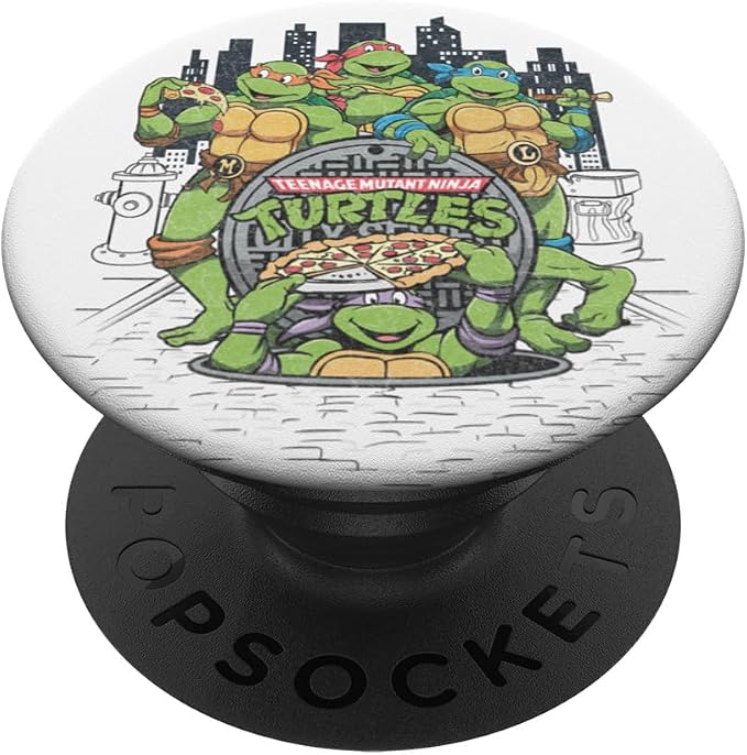 TMNT Standing Group Sewer-Skyline Background PopSockets PopGrip for MagSafe
