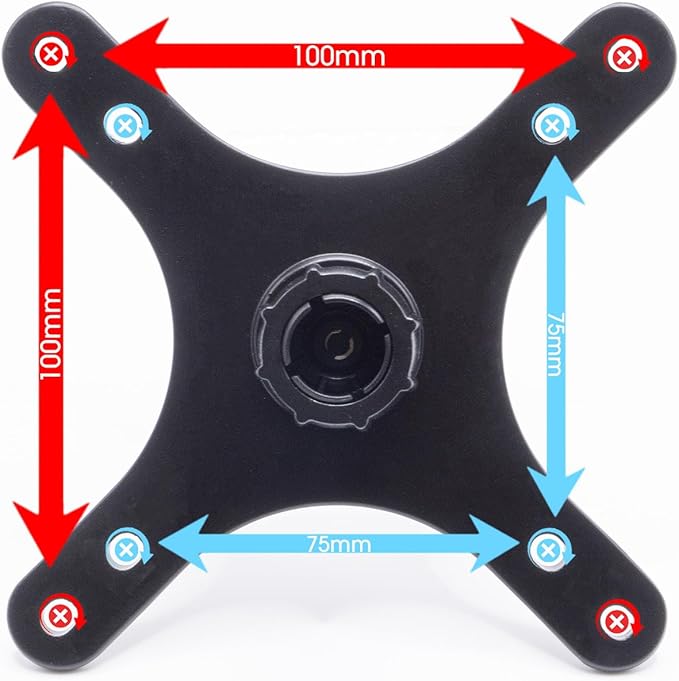 Kado Portable Monitor Stand Adapter Bracket Plate Tripod Black, Wall Mount Arm Mount 17mm Ball Head to 100x100mm 75x75mm Universal, Tripod Camera Stand for Desktop Monitor Portrait/Landscape Mode