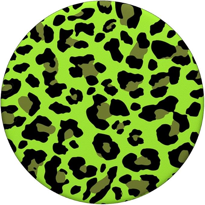 Leopard Print Stylish Cheetah Pattern Summer Cool Lime Green PopSockets Adhesive PopGrip