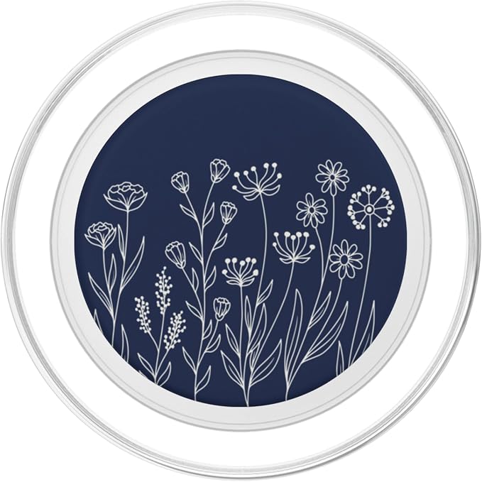 Navy Blue Aesthetic Cute Wildflowers Women Floral Daisy PopSockets Adhesive PopGrip