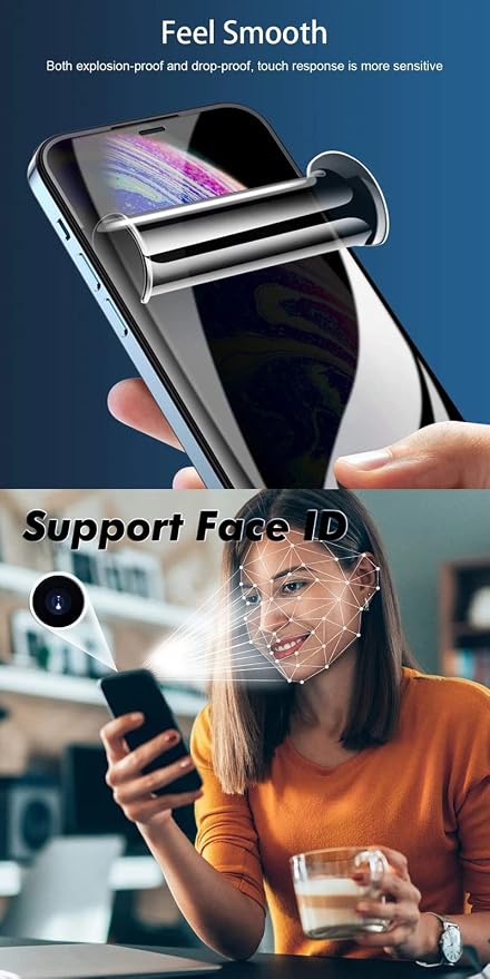2pcs Flexible Privacy Hydrogel Film for iPhone 16 Pro 5G 6.3 2024 Anti-Spy Anti-Peeping TPU Screen Protector Touch Sensitive Explosion-Proof Not Tempered Glass