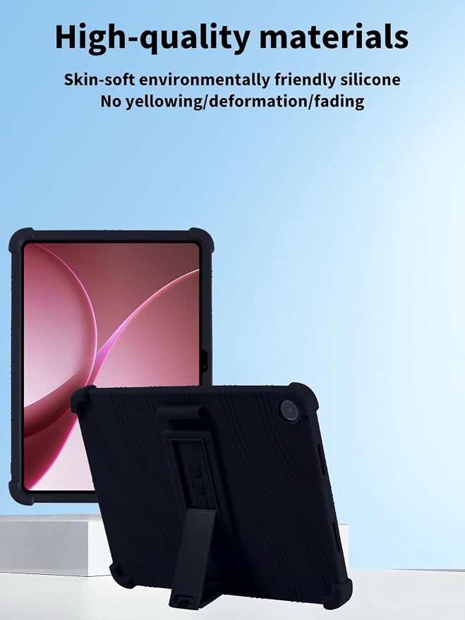 Case for OnePlus Pad Go 2NOUKAJU Tablet Protection CaseAdjustable BracketSoft SiliconeSilicone Protection Cover for OnePlus Pad Go 2 Tablet 12.1inch(Black)