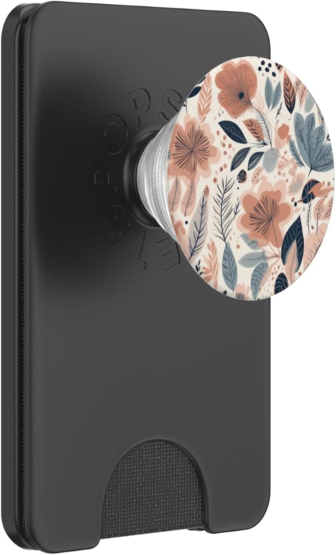 Boho Cream Aesthetic Neutral Floral Wild Flower Pattern PopSockets Adhesive PopGrip