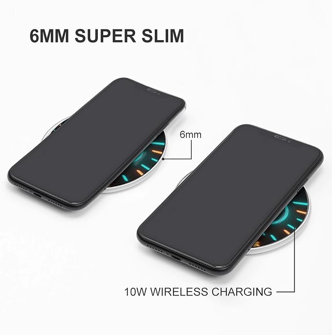 Happy Birthday Wireless Charger 10W Fast Charging Pad Anti-Slip Qi Certified Wireless Charging Pad Charging Station Portable Phone Charger for All Wireless Charging Smartphone