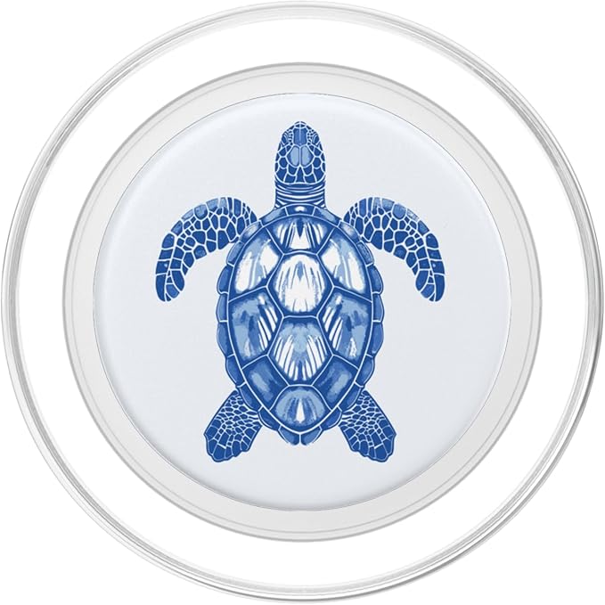 Sea Turtle Pattern Design in Blues and Whites A Sea Turtle PopSockets Adhesive PopGrip