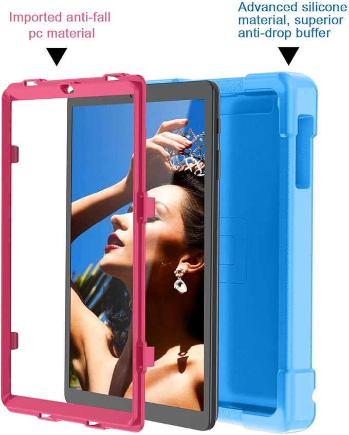 AKABEILA Compatible with Amazon Fire HD 8 2020/2022 Tablet Case，Rugged Kids Case with Stand Lightweight Shockproof Kids Friendly Tablet Cover Black