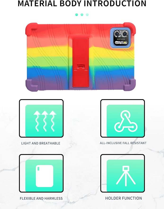 Case for PRITOM B8/PRITOM L8/VASOUN Tab8 Tablet 8 Inch- Soft Silicone Shock Proof Lightweight Stand Rubber Shell Protective CoverKids Friendly Soft Silicone Adjustable Stand CoverBlack