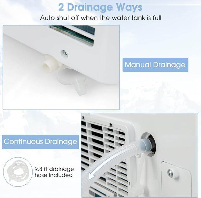 COSTWAY Portable Air Conditioner, 8000 BTU AC Unit with Built-in Dehumidifier, Fan Mode, Sleep Mode, 24H Timer, Remote Control, Window Installation Kit & Remote Control, Cools up to 250 Sq. Ft