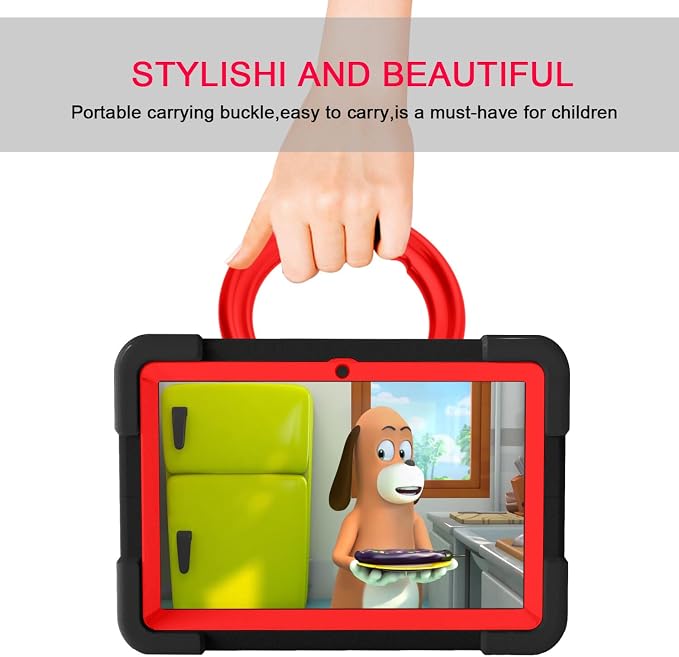 AKABEILA Compatible with Amazon Fire HD 8 2020/2022 Tablet Case，Rugged Kids Case with Stand Lightweight Shockproof Kids Friendly Tablet Cover Black