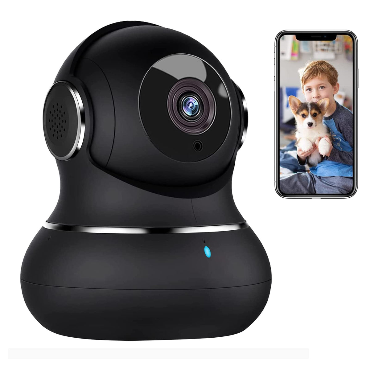 litokam 2K Indoor Security Camera, 360° Cameras for Home Security Indoor with Motion Detection, Pet Cam with Phone App, Baby Monitor-Night Vision
