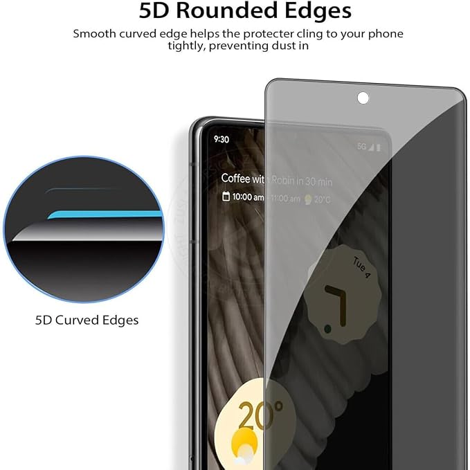 3 Pack Privacy Screen Protector for Google Pixel 4 9H Hardness [Anti-Scratch] Full Coverage Anti-Spy Tempered Glass Film for Google Pixel 4 [Don’t Support Fingerprint Unlock] | 9H Hardness Anti-Spy T